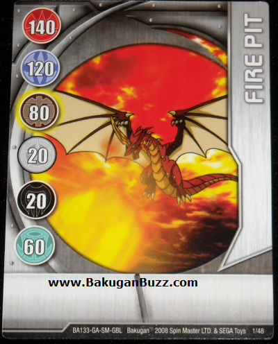 Fire Pit 1 48 Bakugan 1 48 Card Set